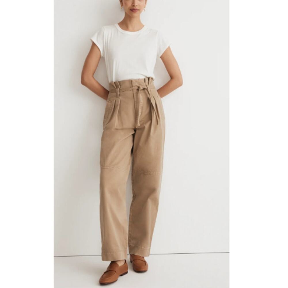 Madewell Drill Khaki Paperbag Regenerative Chino Trench Trousers Size 4
